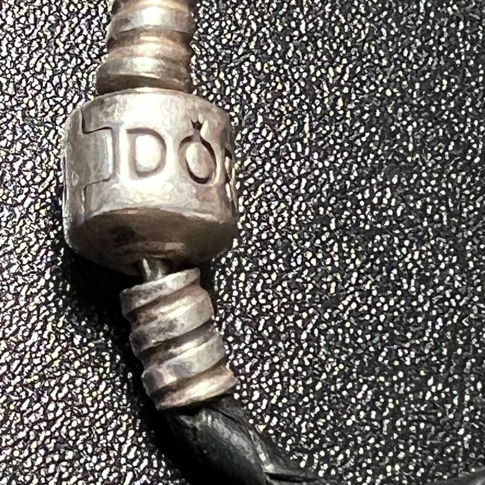 Pandora Moments Black Leather Sterling Silver 925 Acorn Charm Bracelet - Picture 4 of 8